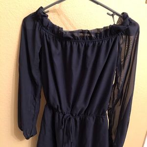 Navy blue romper size small NWOT